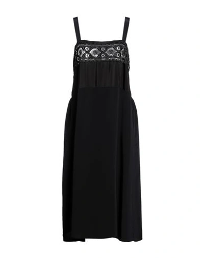 Maison Margiela Woman Midi Dress Black Size 8 Viscose, Silk