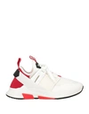 Tom Ford Man Sneakers White Size 8 Bull Skin, Textile Fibers