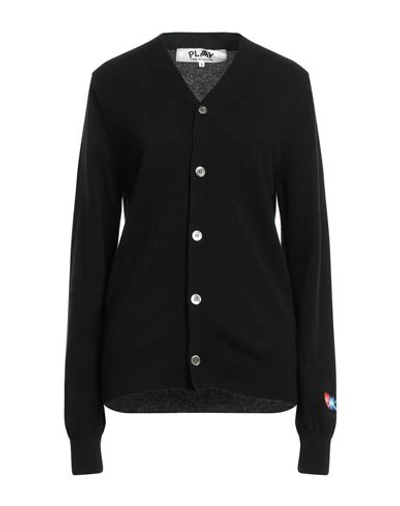 Comme Des Garçons Play Woman Cardigan Black Size M Wool In Black