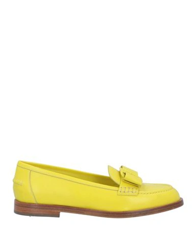 Ferragamo Woman Loafers Yellow Size 9 Calfskin