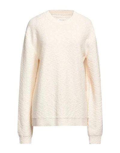 Maison Margiela Woman Sweater Cream Size M Cotton, Polyamide In White
