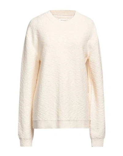 Maison Margiela Woman Sweater Cream Size Xs Cotton, Polyamide In White