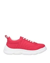LOVE MOSCHINO LOVE MOSCHINO WOMAN SNEAKERS RED SIZE 7 TEXTILE FIBERS