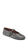 Alaïa Embellished Leather Ballet Flats In Black