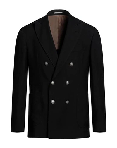 Brunello Cucinelli Man Blazer Black Size 40 Linen, Wool