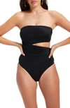 Good American Cutout One-piece Swimsuit In Black001