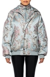 Azalea Wang Brocade Bomber Jacket In Blue