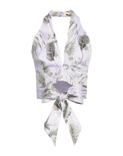 Erdem Woman Top Lilac Size 6 Cotton In Purple