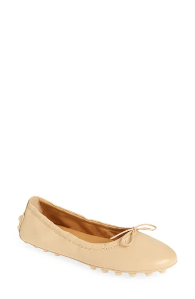 Tod's 10mm Ballerina Des Gommini Leather Flats In Neutrals