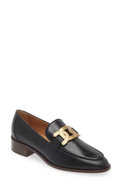 Tod's Chain-link Detail Loafers In Black