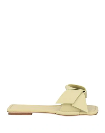 Acne Studios Woman Sandals Sage Green Size 11 Soft Leather In Sage Green
