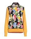 Dolce & Gabbana Multicolor Floral Long Sleeves Polo Top In Mandarin