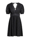 Pinko Woman Mini Dress Black Size 10 Cotton, Polyester In Black