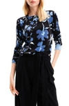 Desigual Chic Contrasting Crew Neck Sweater In Black
