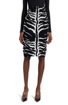 Alaïa Zebra-printed High-rise Midi Skirt In Black