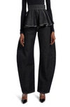 Alaïa Cotton Denim Round Jeans In Denim Noir