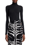 ALAÏA TURTLENECK LONG SLEEVE THONG BODYSUIT