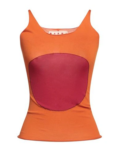 Marni Woman Top Rust Size 6 Polyamide In Red