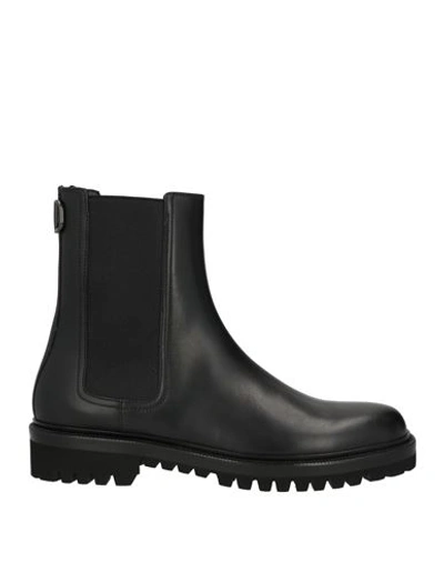 Valentino Garavani Man Ankle Boots Black Size 12 Leather