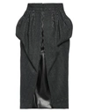 Maison Margiela Woman Midi Skirt Charcoal Size 8 Wool, Polyester, Polyurethane Resin In Grey