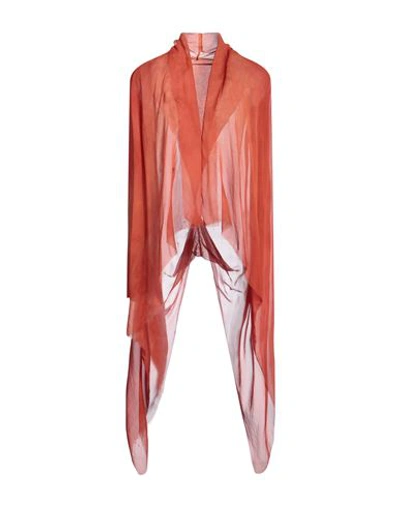 Masnada Woman Cardigan Rust Size 6 Paper, Silk In Red