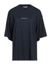 Marni Woman T-shirt Midnight Blue Size 10 Cotton