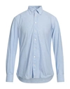 Traiano Man Shirt Sky Blue Size 16 Polyester, Polyamide, Elastane