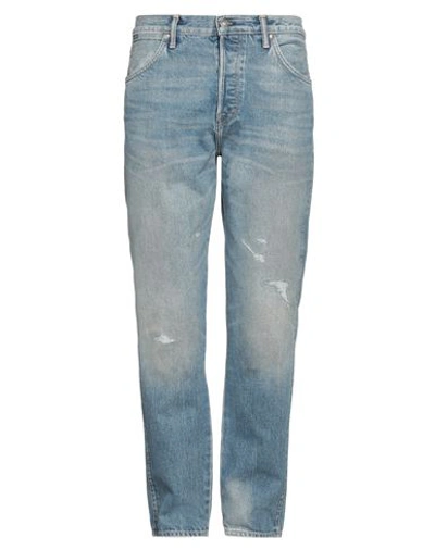 Tom Ford Man Jeans Blue Size 31 Cotton, Calfskin