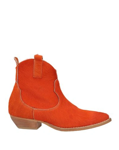 P.a.r.o.s.h. P. A.r. O.s. H. Woman Ankle Boots Orange Size 10 Leather