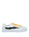Sanyako Sneaker In White Cotton And Suede With Box Sole In Off White