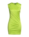 Versace Green Sleeveless Draped Mini Dress In Green
