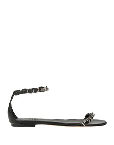 Isabel Marant Woman Sandals Black Size 11 Bovine Leather