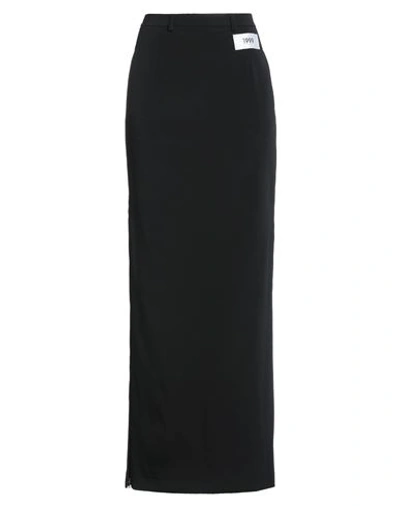 DOLCE & GABBANA DOLCE & GABBANA WOMAN MAXI SKIRT BLACK SIZE 4 ACETATE, POLYAMIDE, SILK, ELASTANE