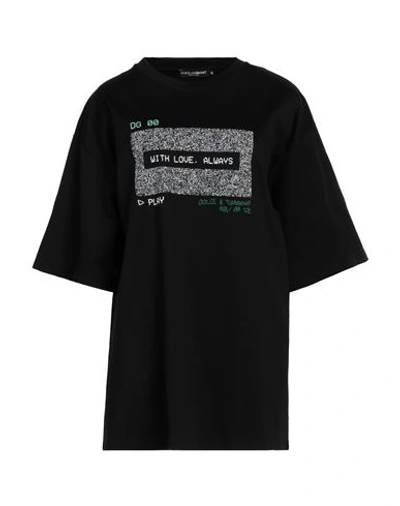 Dolce & Gabbana Woman T-shirt Black Size 2 Cotton