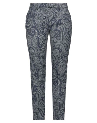 Etro Woman Pants Midnight Blue Size 10 Viscose, Wool