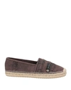 Dolce & Gabbana Canvas Denim Logo-patch Slip-on Espadrilles In Brown