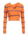 Jacquemus Le Cardigan Tordu Cropped Cardigan In Orange