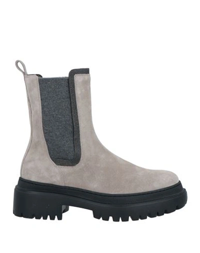 Brunello Cucinelli Ankle Boots In Grey