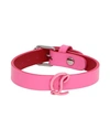 Christian Louboutin Cl Logo Leather Bracelet In Fluo Pink/ Fluo Pink