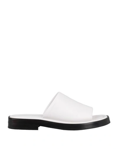 Ferragamo Woman Sandals White Size 8 Calfskin, Lambskin, Textile Fibers