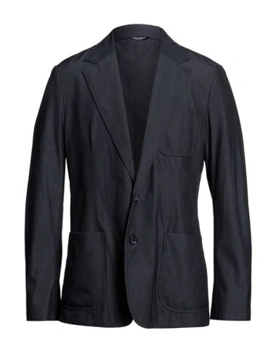 Dolce & Gabbana Man Blazer Midnight Blue Size 42 Virgin Wool, Polyamide