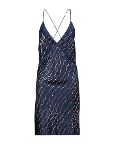 Marni Woman Mini Dress Blue Size 4 Acetate, Viscose