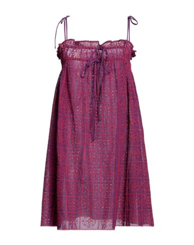 Ganni Woman Mini Dress Purple Size 6 Organic Cotton
