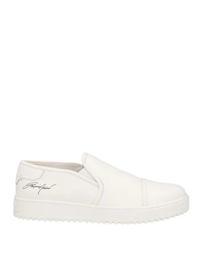 Emporio Armani Man Sneakers White Size 6 Soft Leather, Textile Fibers