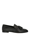 Doucal's Woman Loafers Navy Blue Size 10.5 Leather In Black