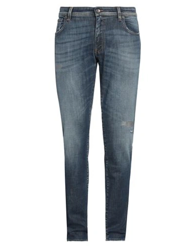 Dolce & Gabbana Man Jeans Blue Size 28 Cotton, Elastane, Brass, Bovine Leather