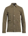Ps By Paul Smith Ps Paul Smith Man Shirt Military Green Size S Organic Cotton, Elastane In Green