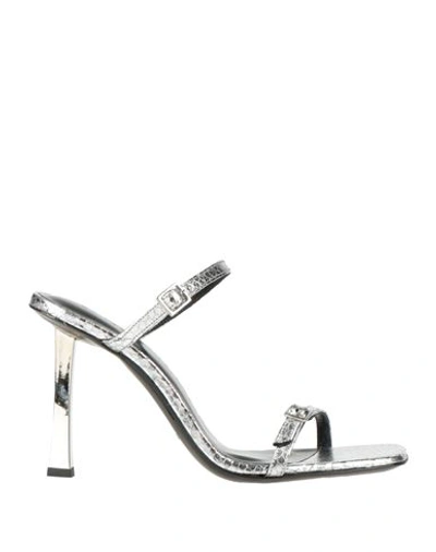 By Far Woman Sandals Silver Size 10 Soft Leather