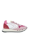 VALSPORT VALSPORT WOMAN SNEAKERS PASTEL PINK SIZE 5.5 LEATHER, TEXTILE FIBERS