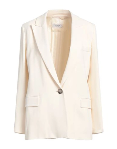 Peserico Woman Blazer Ivory Size 16 Viscose, Elastane In White